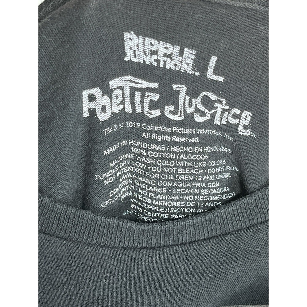 Poetic Justice Tupac Shakur Mens Black Casual Rap T-Shirt 2Pac Size L Movie - Picture 7 of 7